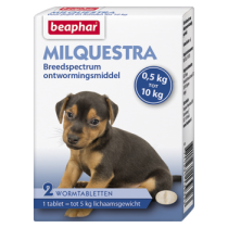 Beaphar milquestra pup/kleine hond 2 tabletten